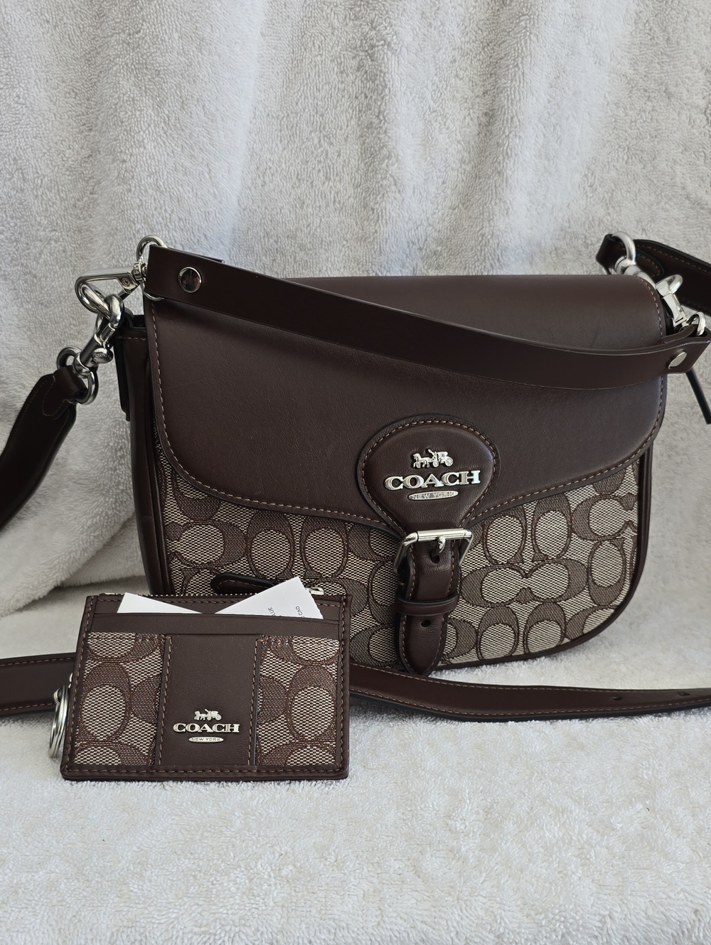 Coach Maple Signature Canvas Crossbody Bag And Card Case